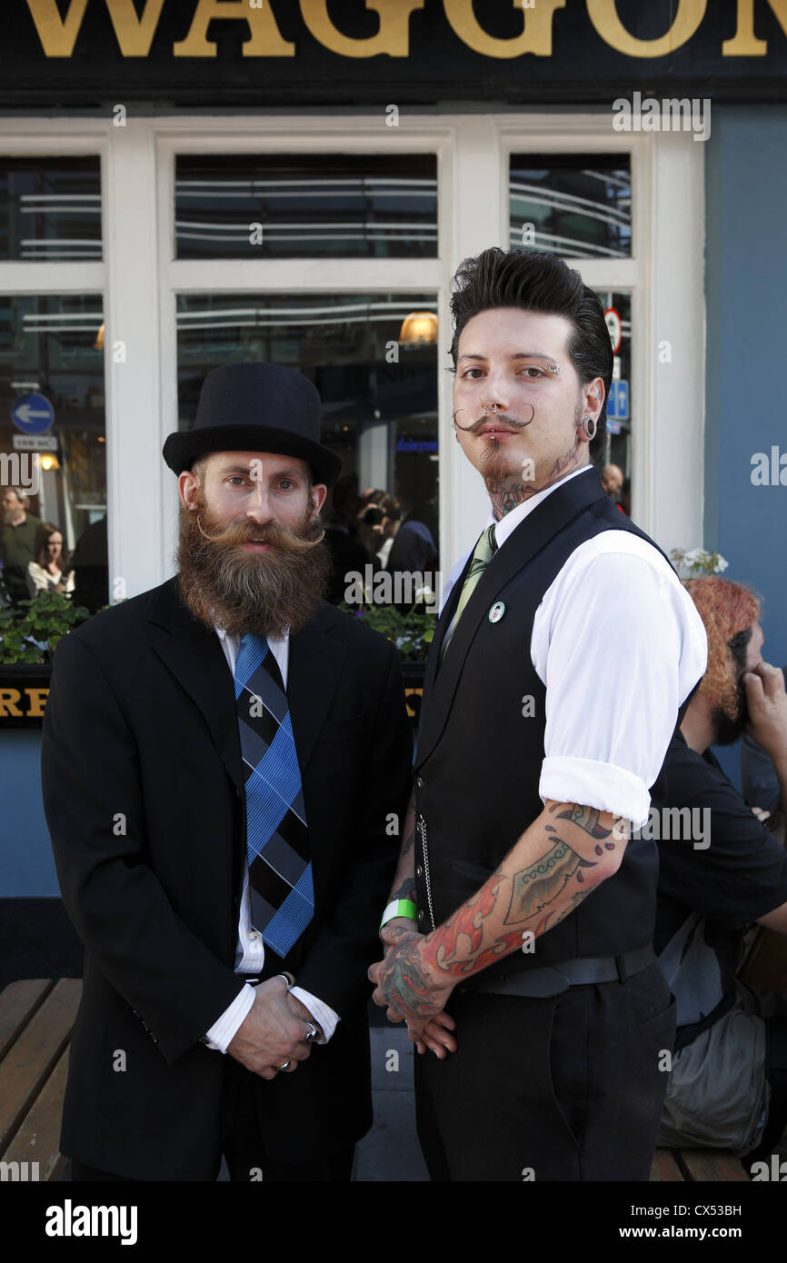 Competitors at The British Beard & Moustache Championships held in Brighton and Hove, East Sussex, England, UK Stock Photo