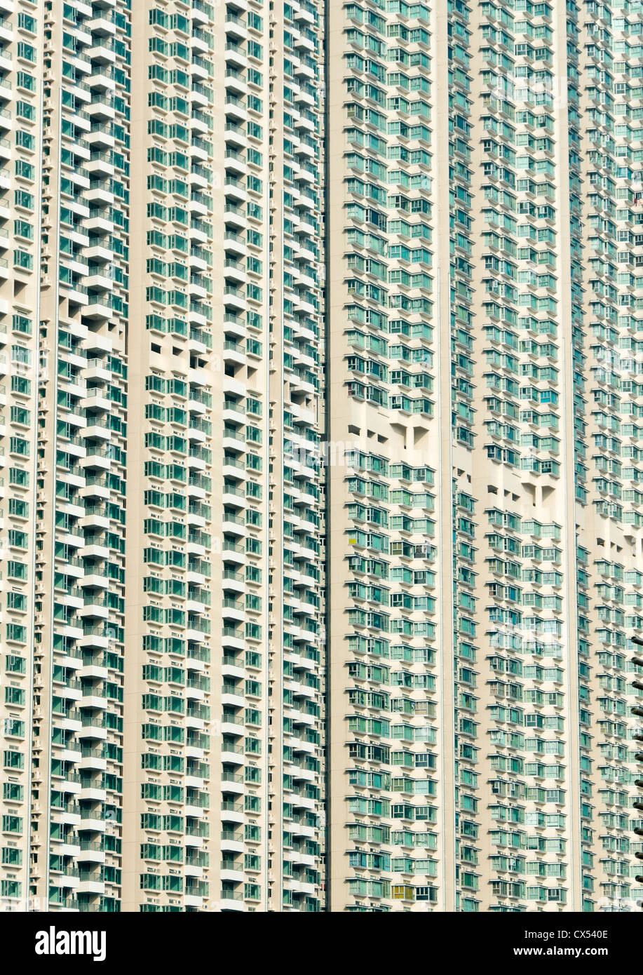 Densely populated high rise apartment building in Hong Kong Stock Photo ...