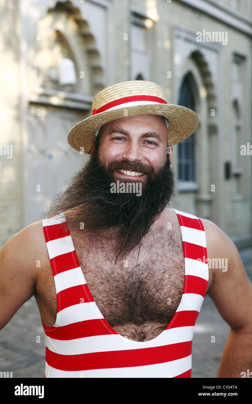 Competitor at The British Beard & Moustache Championships held in Brighton and Hove, East Sussex, England, UK Stock Photo
