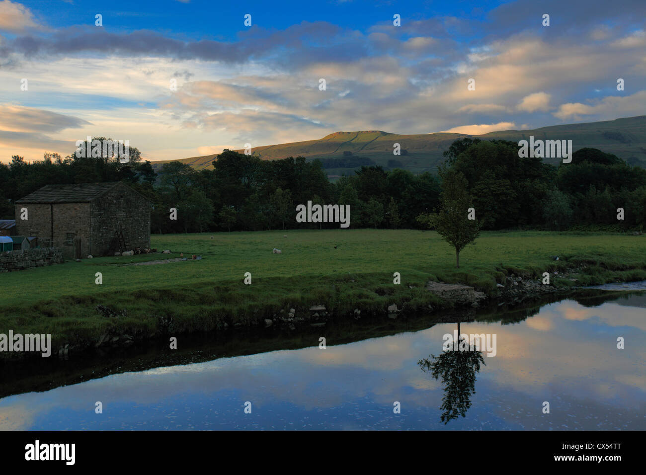 River Ure; Hawes town, Yorkshire Dales National Park, England, United Kingdom Stock Photo