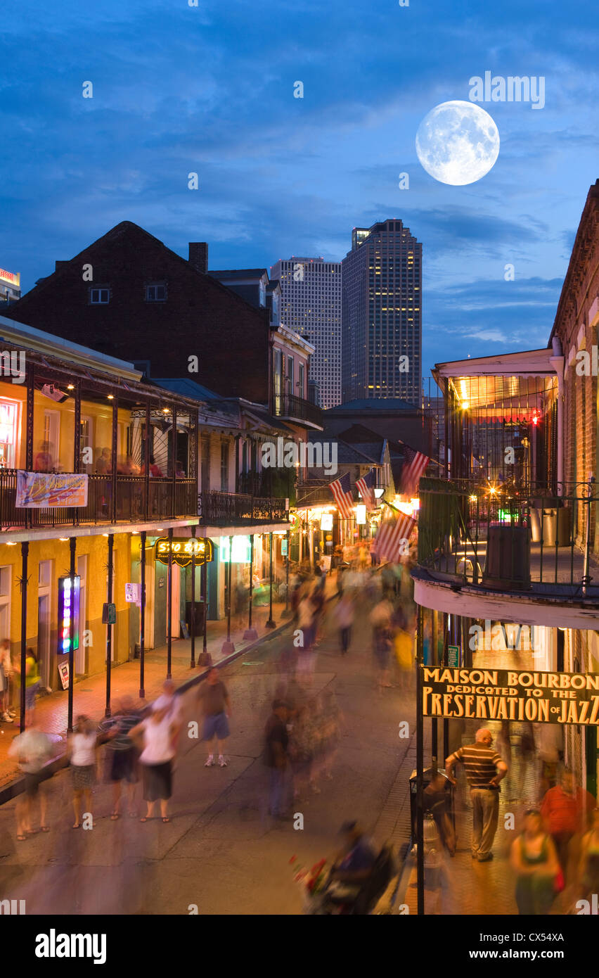 BOURBON STREET FRENCH QUARTER DOWNTOWN NEW ORLEANS LOUISIANA USA Stock Photo Alamy