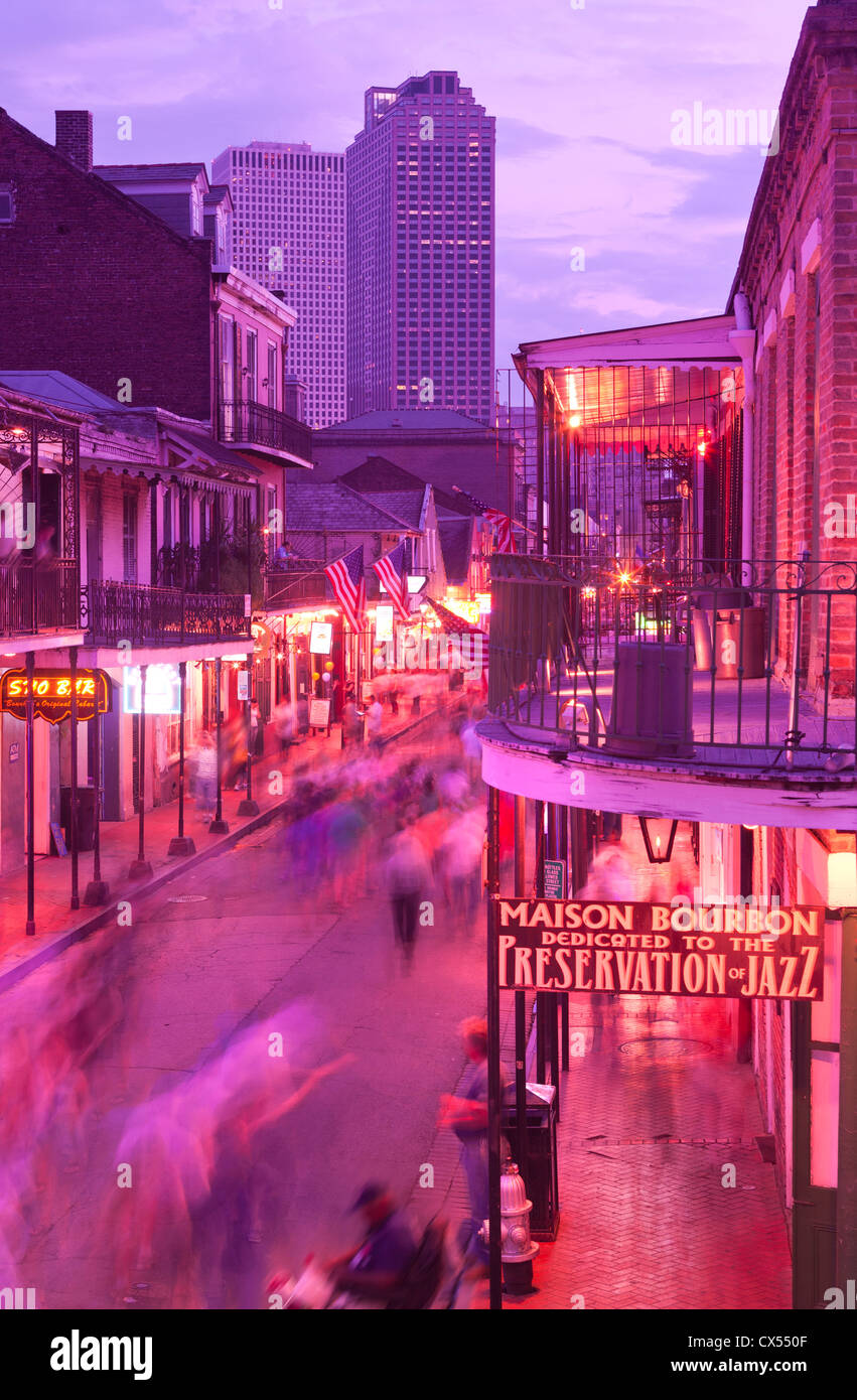 BOURBON STREET FRENCH QUARTER DOWNTOWN NEW ORLEANS LOUISIANA USA Stock Photo Alamy