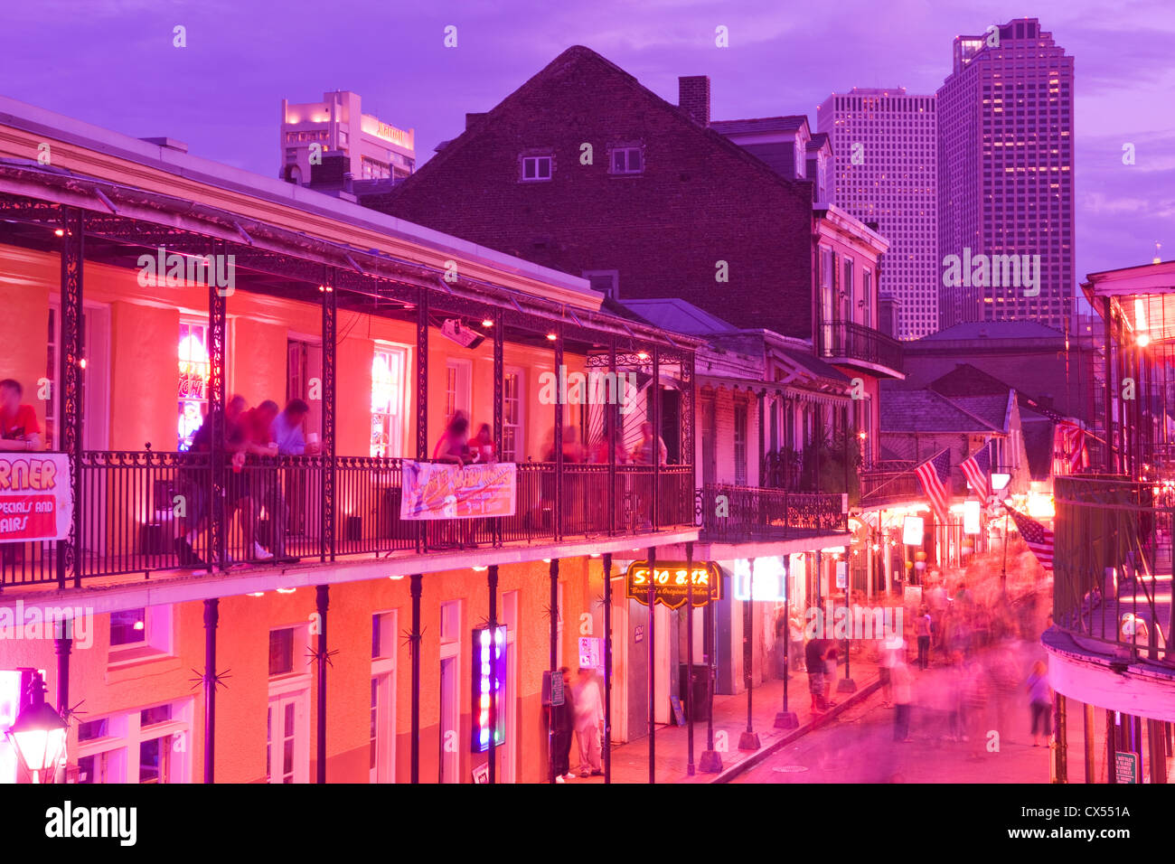BOURBON STREET FRENCH QUARTER DOWNTOWN NEW ORLEANS LOUISIANA USA Stock Photo Alamy