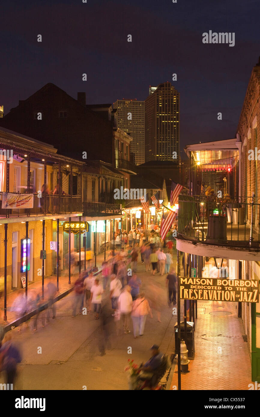 BOURBON STREET FRENCH QUARTER DOWNTOWN NEW ORLEANS LOUISIANA USA Stock