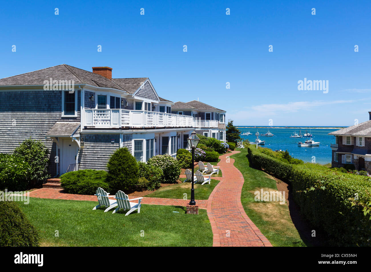 Beachfront apartments in Chatham, Cape Cod, Massachusetts, USA Stock Photo