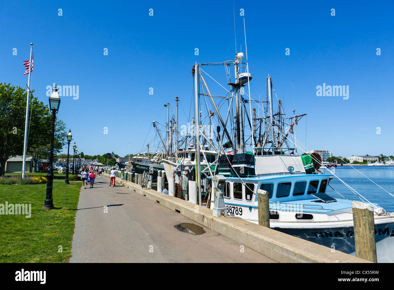 Boats in the harbor at Hyannis, Barnstable, Cape Cod, Massachusetts, USA Stock Photo