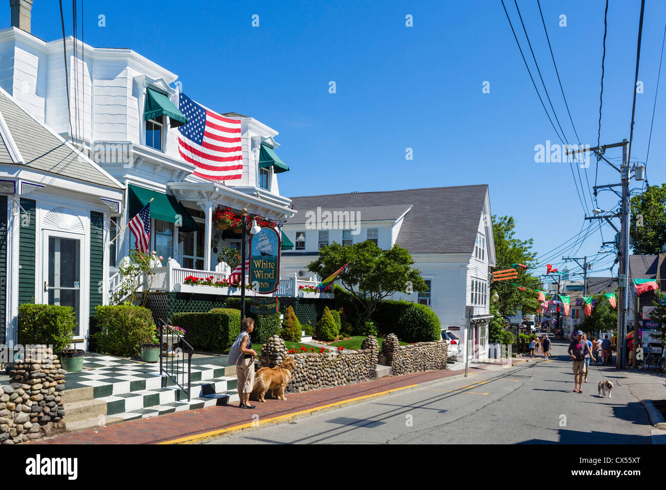 White Wind Inn on Commercial Street (the Main Street), Provincetown, Cape Cod, Massachusetts, USA Stock Photo