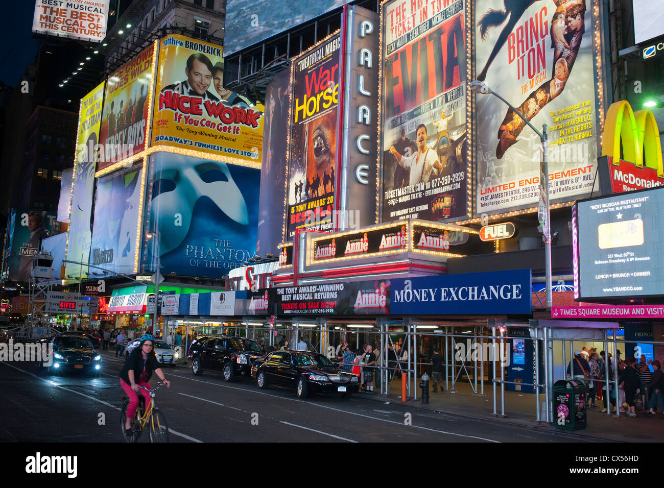 Advertising in Times Square in New York for Broadway plays and musicals