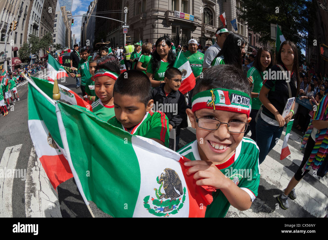 MexicanAmericans gather on Madison Avenue in New York for the annual