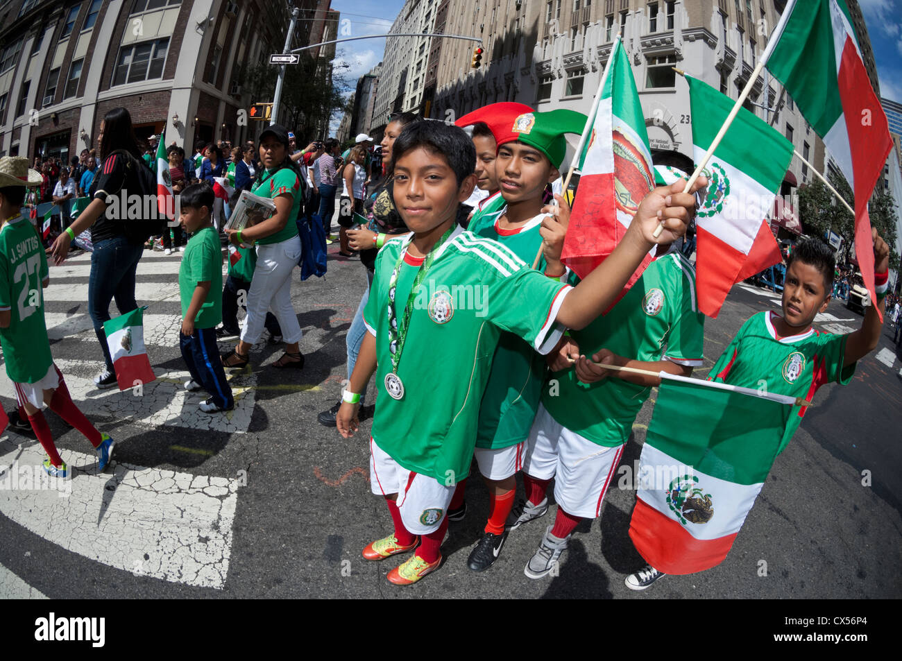 MexicanAmericans gather on Madison Avenue in New York for the annual
