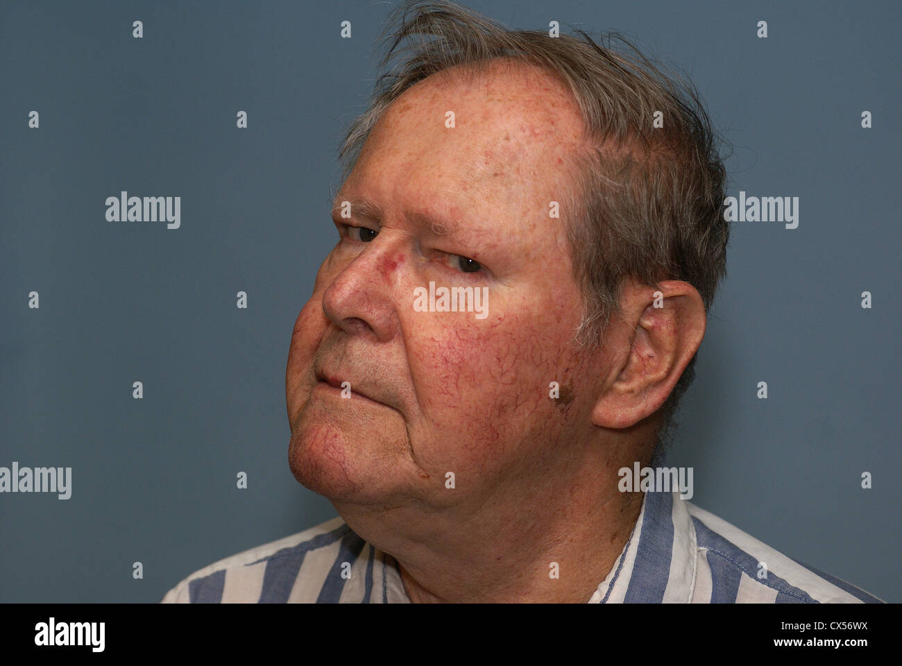 Face of aging man Stock Photo