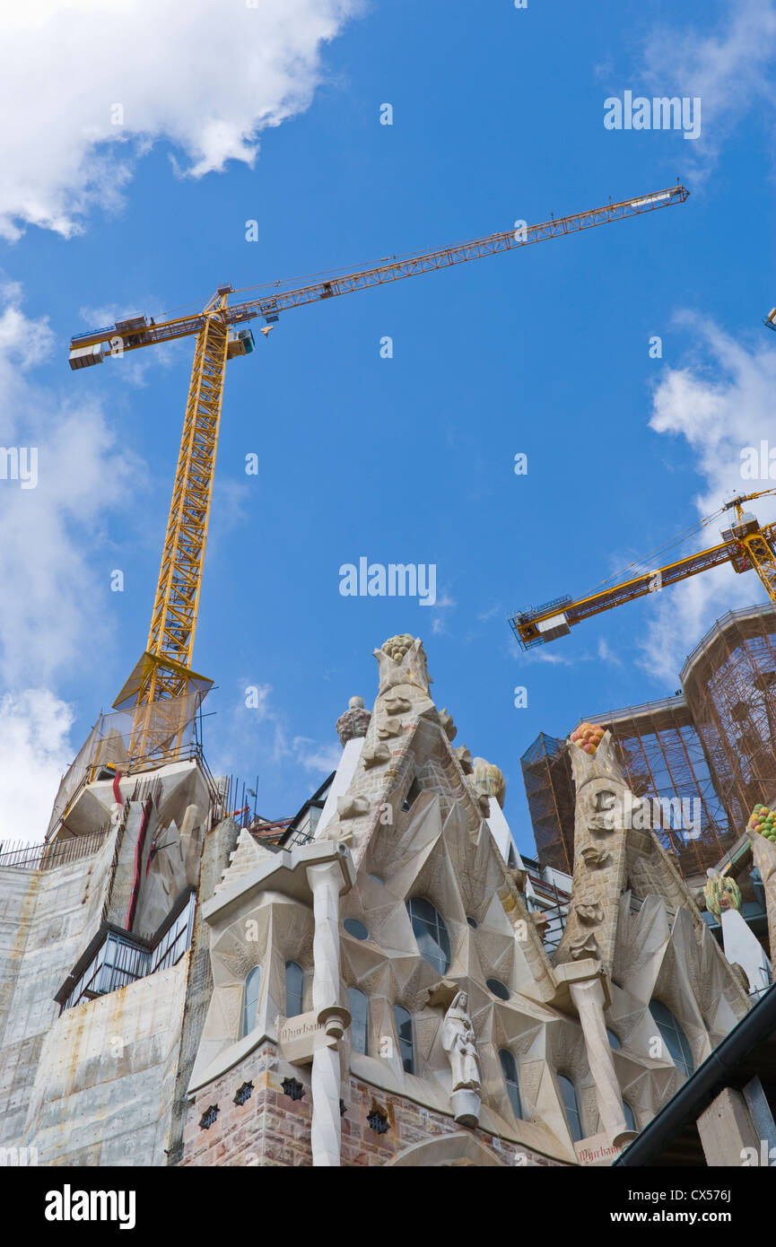 La Sagrada Familia Cathedral by Gaudi under construction in Barcelona