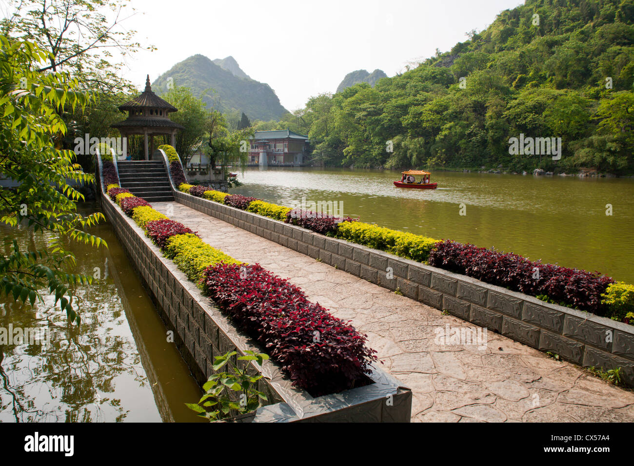 The western lake in Xishan Park in Guilin in Southern China. Stock Photo
