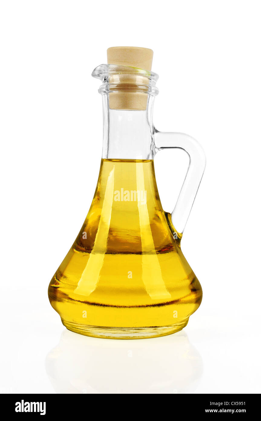 bottle of sun flower oil isolated on white background Stock Photo