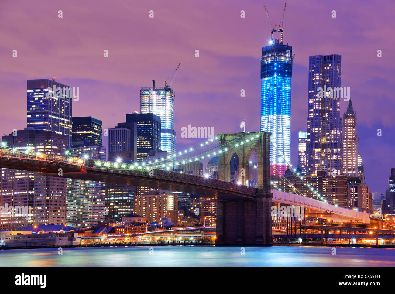 Brooklyn Bridge in New York City. Stock Photo