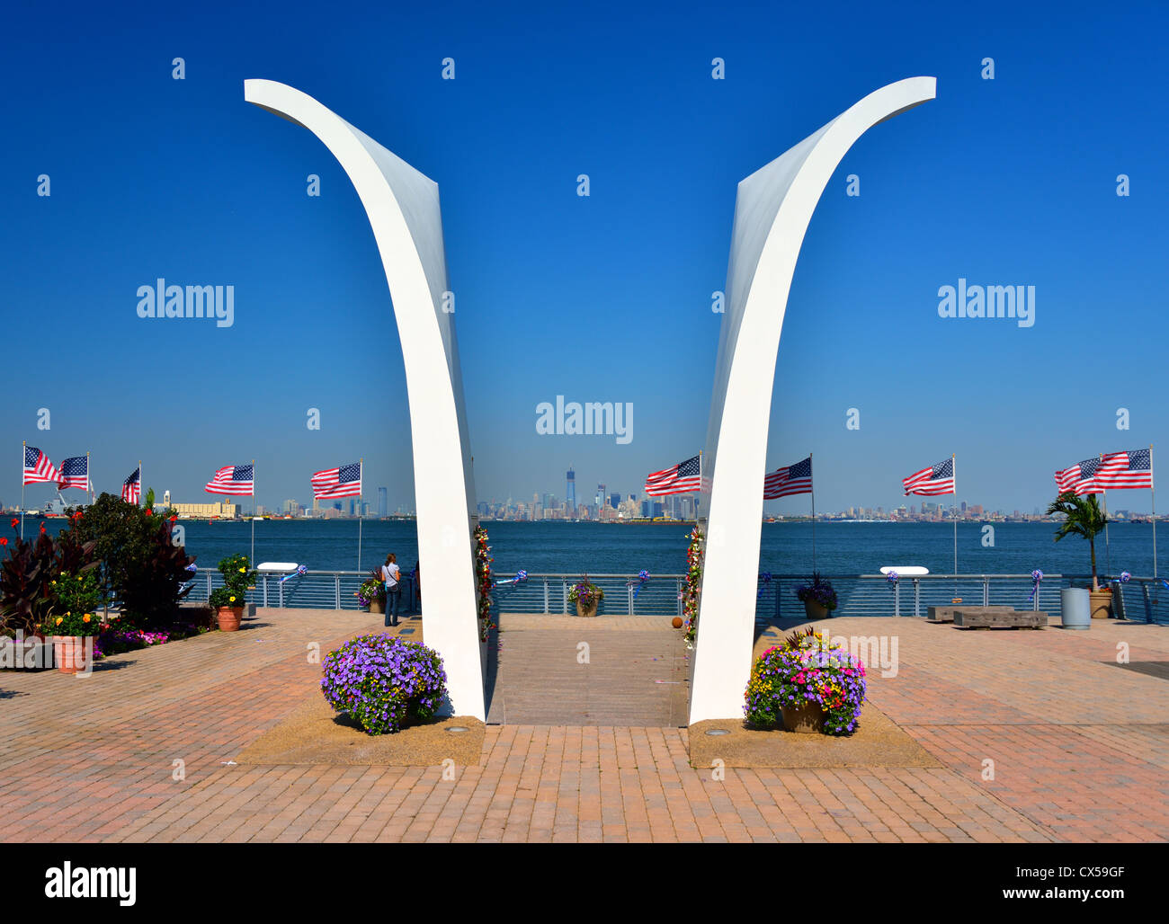 Postcards Memorial on Staten Island in remembrance of September 11th, 2001. Stock Photo