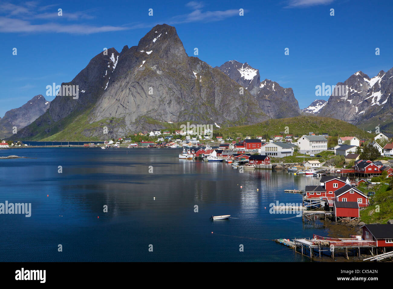 Scenic town of Reine on Lofoten islands in Norway Stock Photo