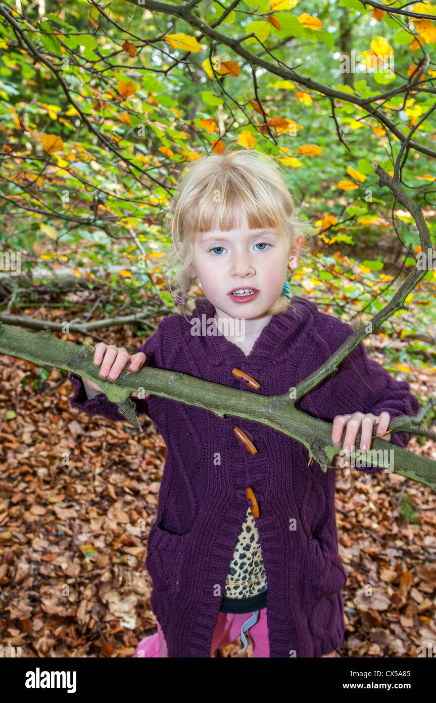 girl in woods,keston,bromley,london,england,uk,europe Stock Photo