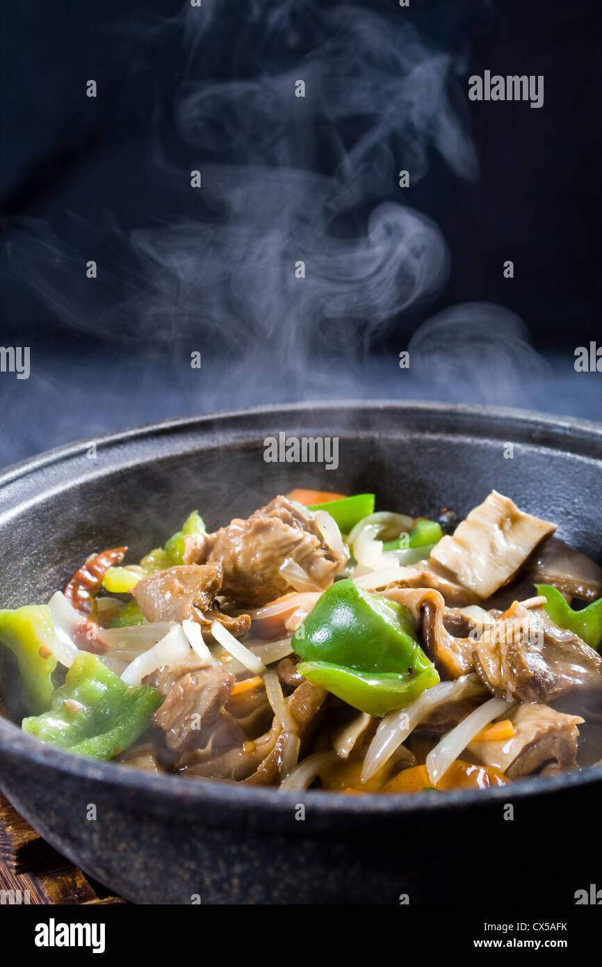 Chinese pork meat stew with vegetables Stock Photo