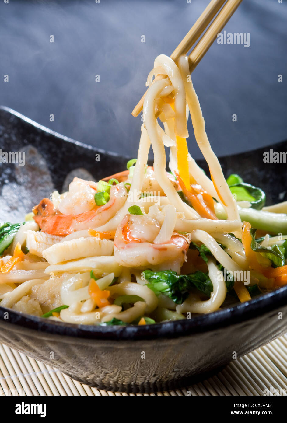 Chinese style seafood noodles Stock Photo - Alamy