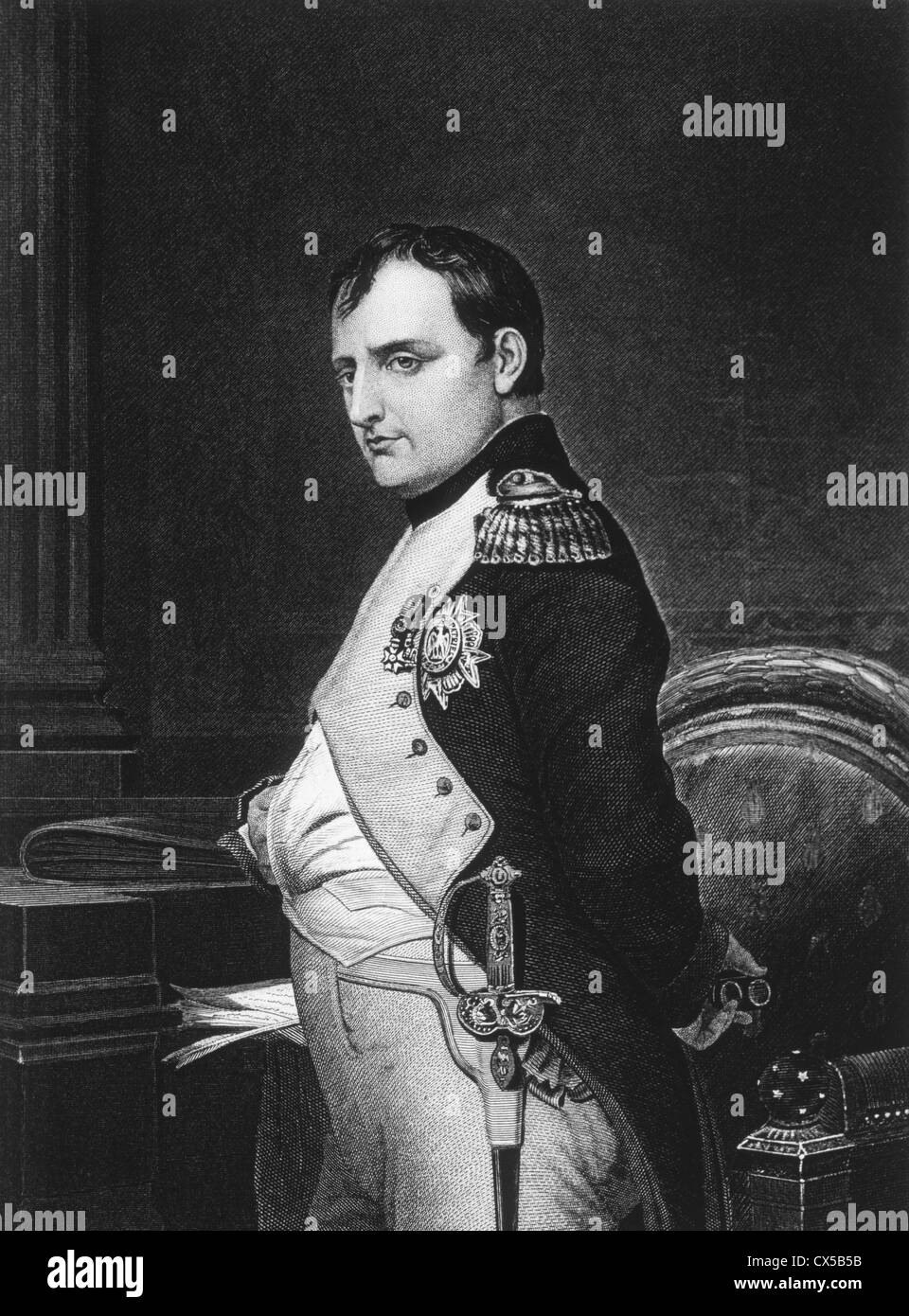 Napoleon I, Emperor of France, Engraving Stock Photo