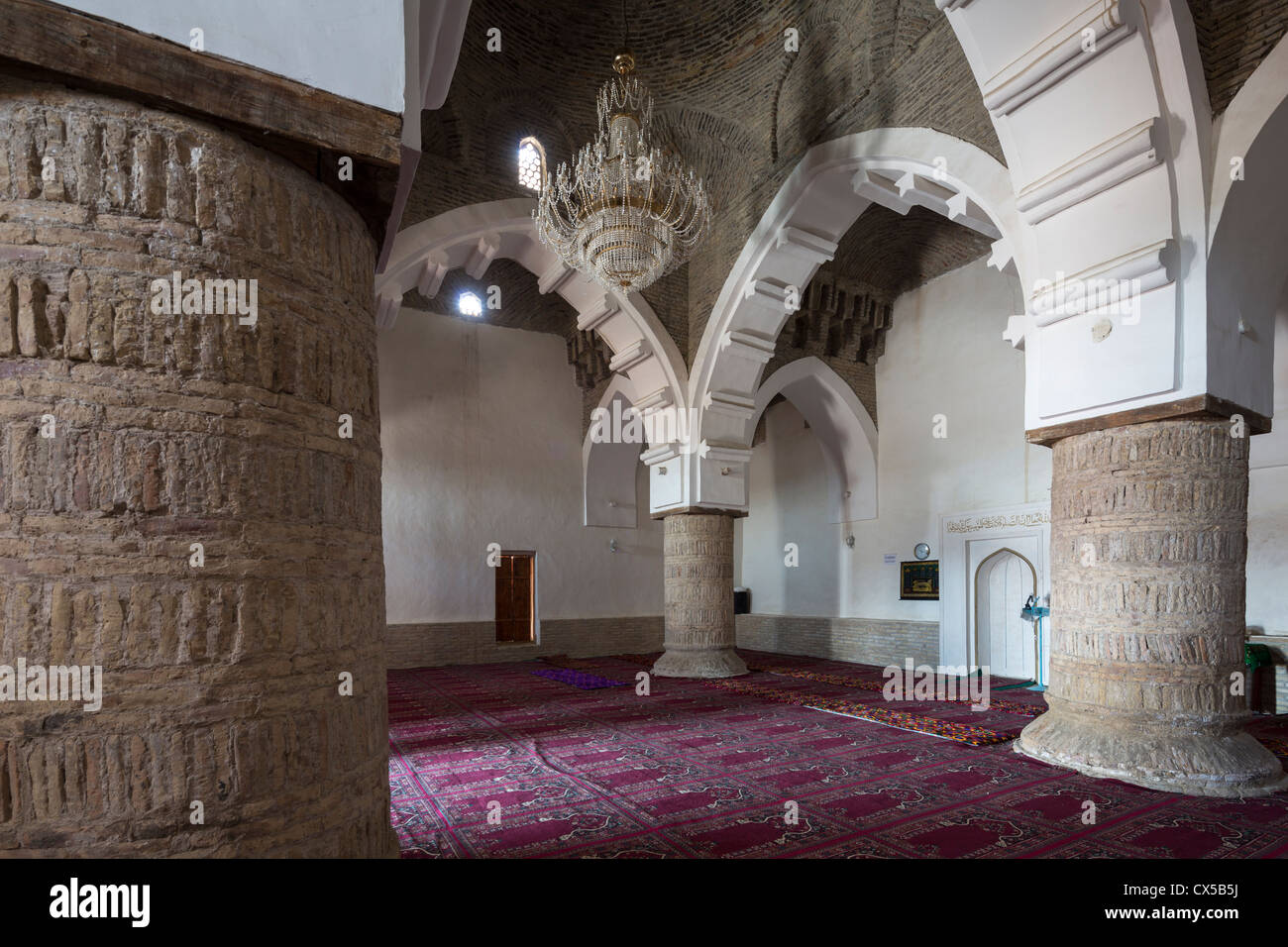 interior Digaron Masjid, Hazara (Khazara), Uzbekistan Stock Photo