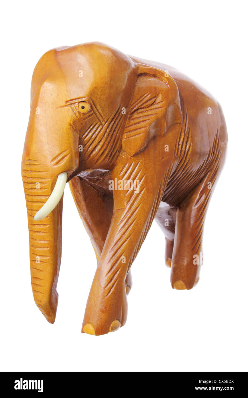Wooden Elephant Figurine Stock Photo Alamy