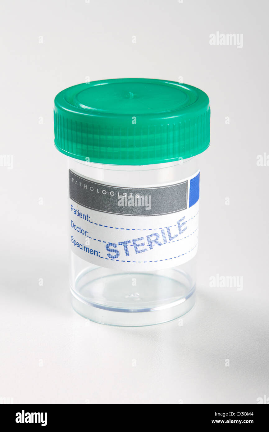 empty medical sterile specimen collection bottle Stock Photo Alamy