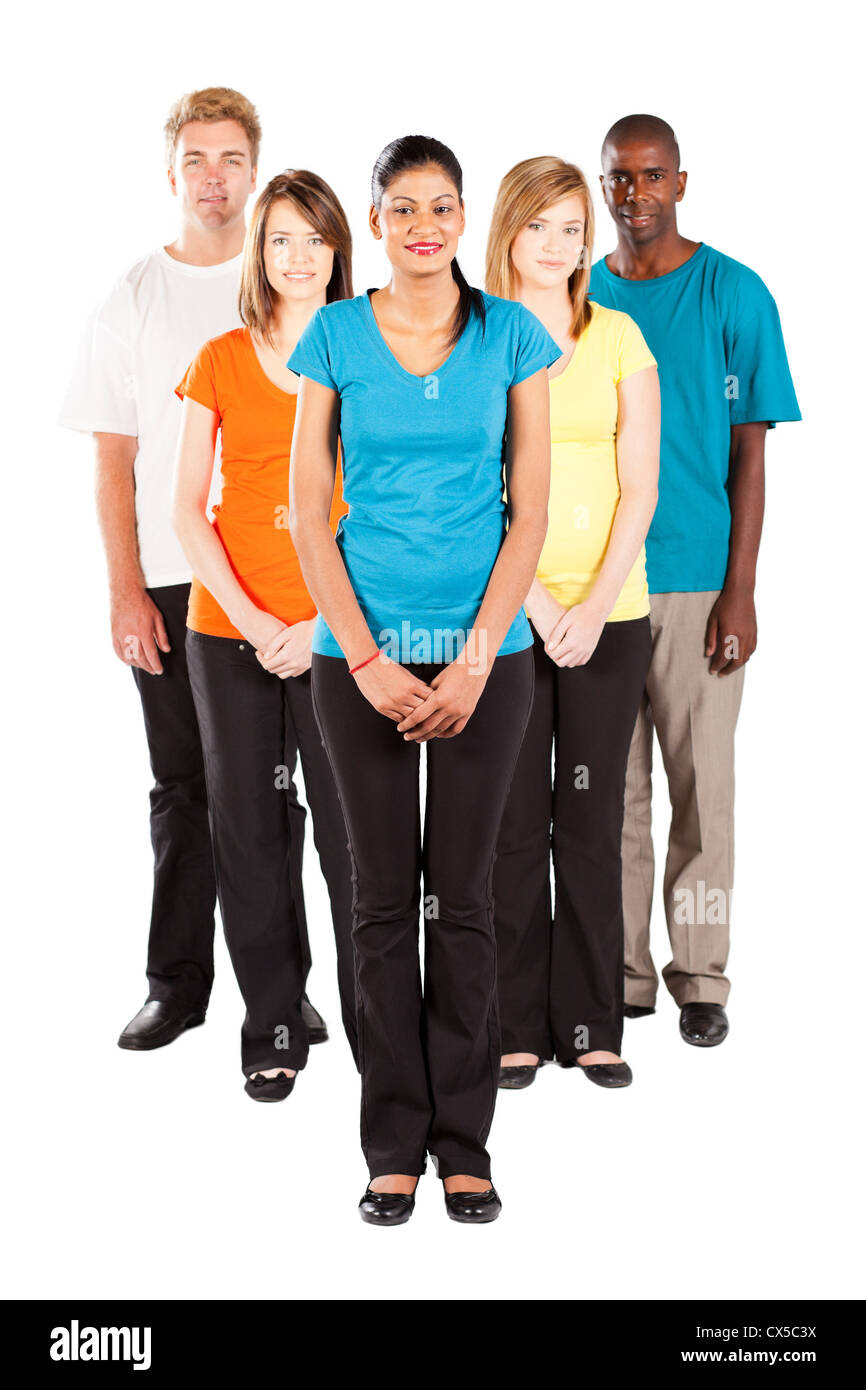 group of multiracial people isolated on white background Stock Photo