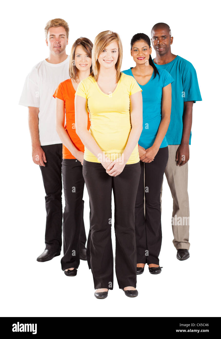 full length portrait of group of diverse people Stock Photo
