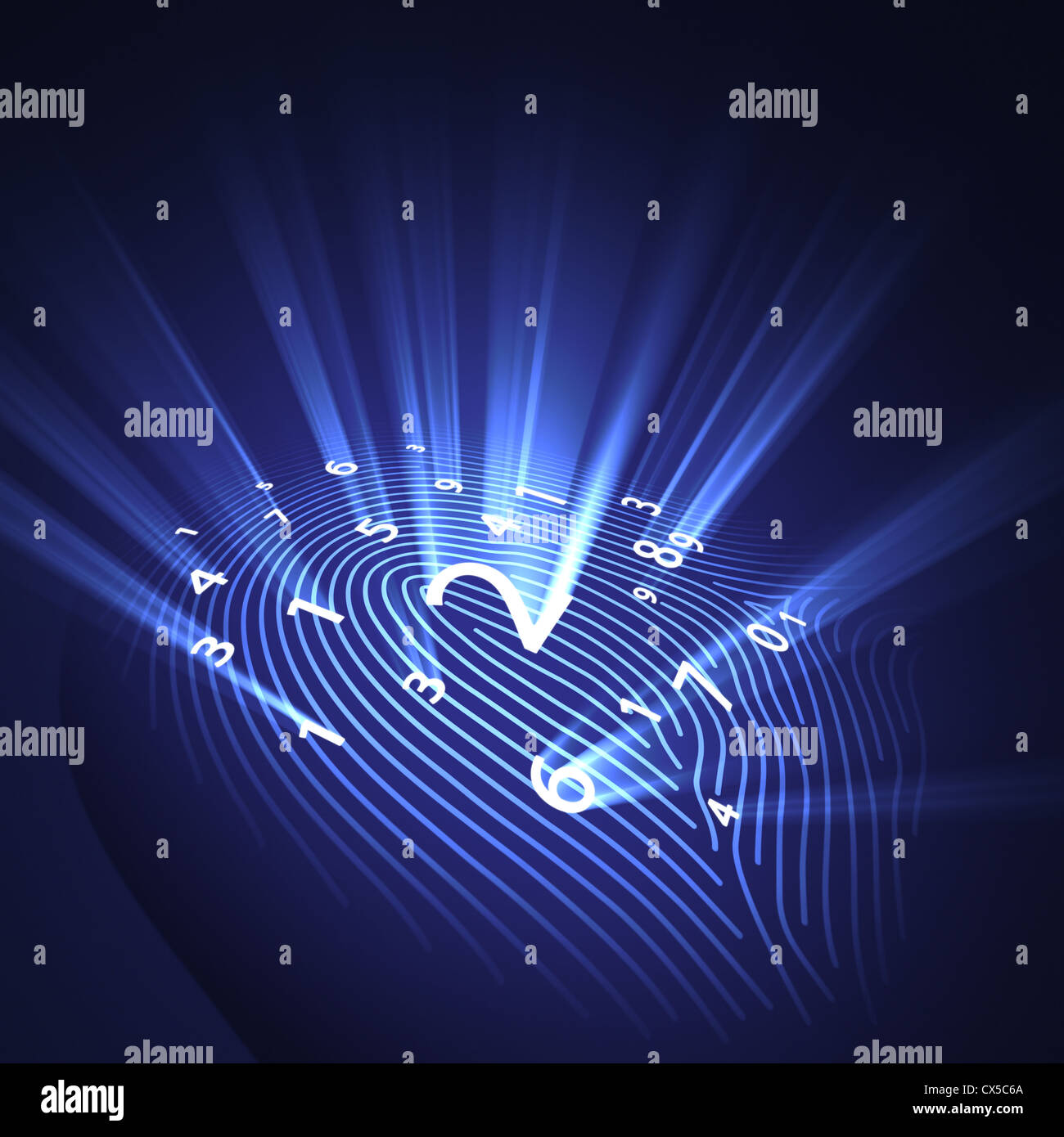 The numbers on the fingerprint represents a concept of security system