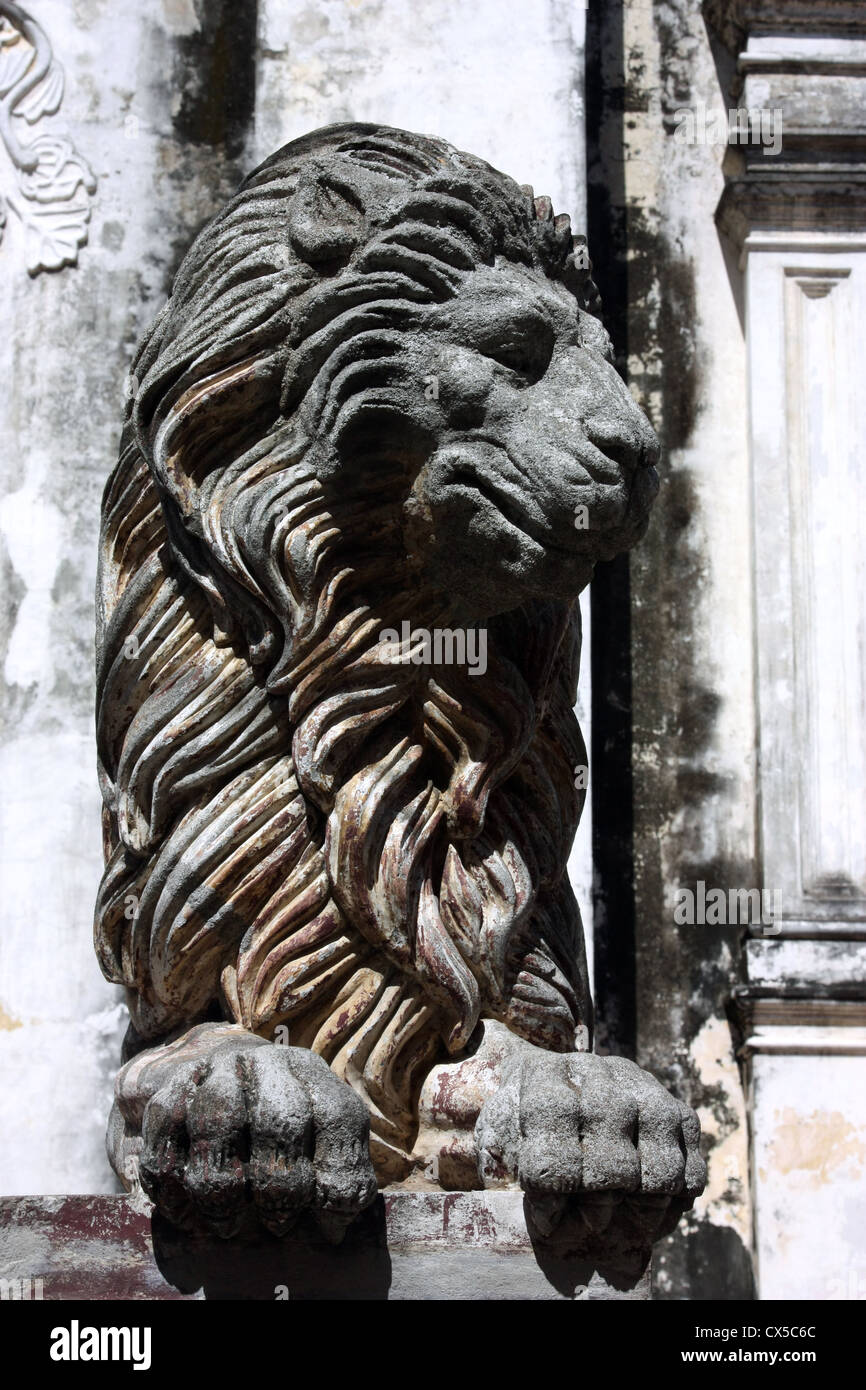 Statue of Lion outside Catedral de Leon, the largest cathedral in