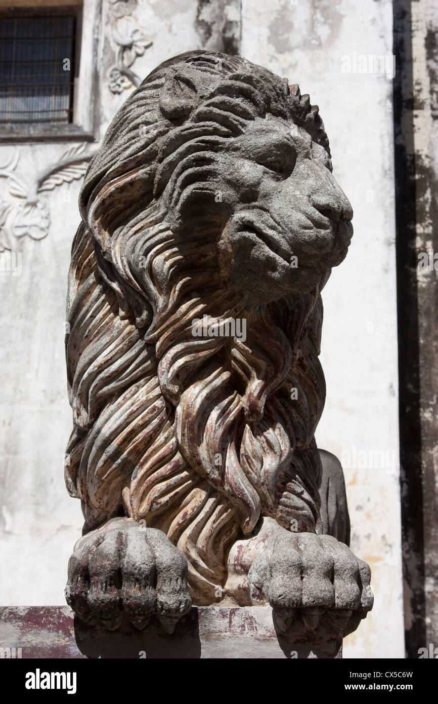 Statue of Lion outside Catedral de Leon, the largest cathedral in