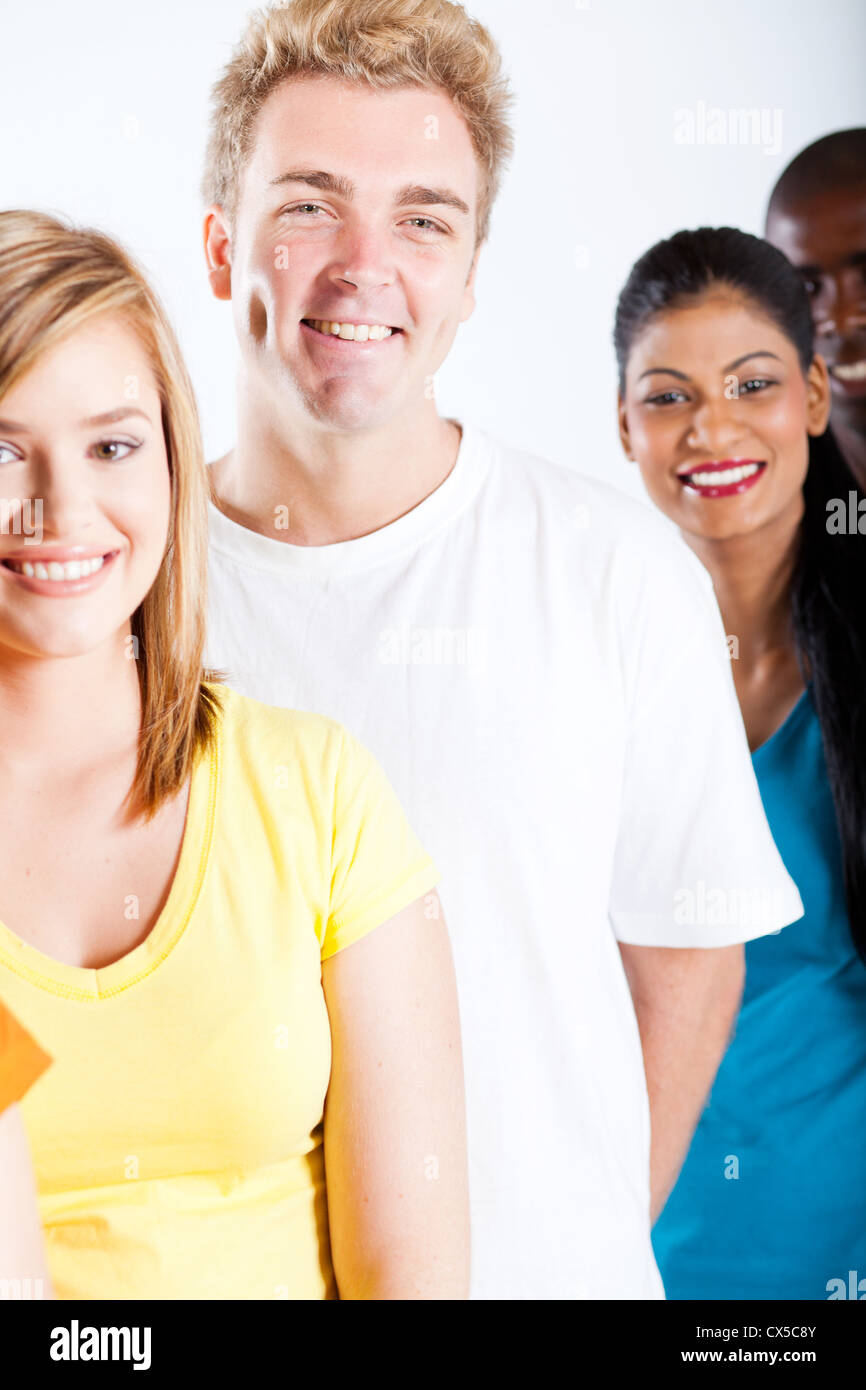 group of multicultural college students Stock Photo