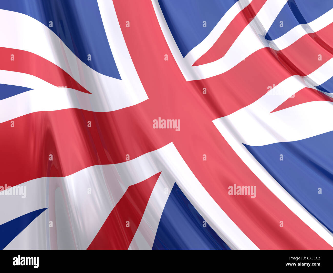 Glossy flag of United Kingdom. Stock Photo