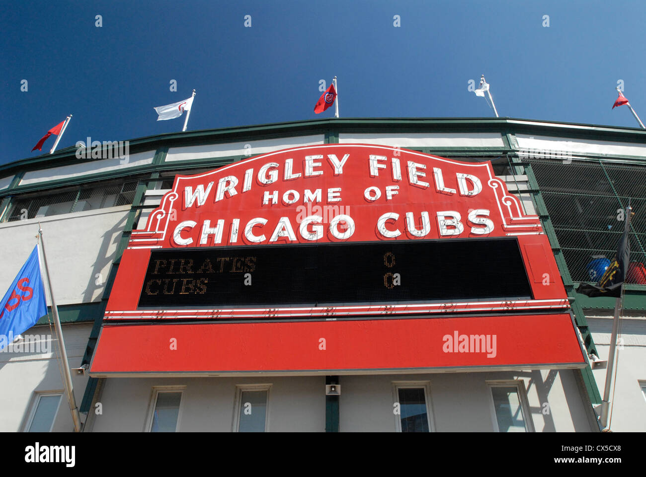 Chicago Cubs team,  Wrigley Field baseball stadium sign, Chicago, Illinois Stock Photo