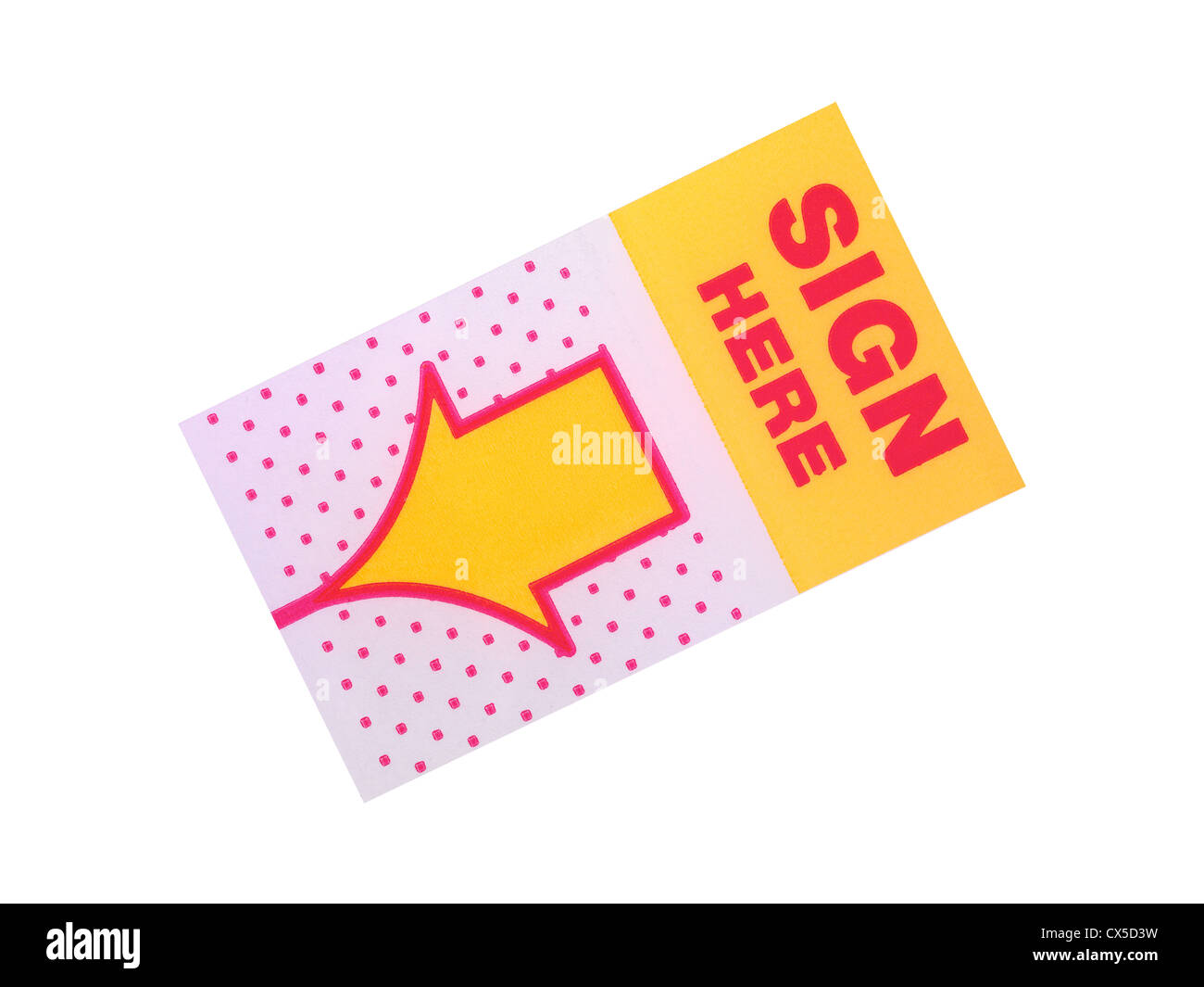 A conceptual business image using sign here post its Stock Photo Alamy