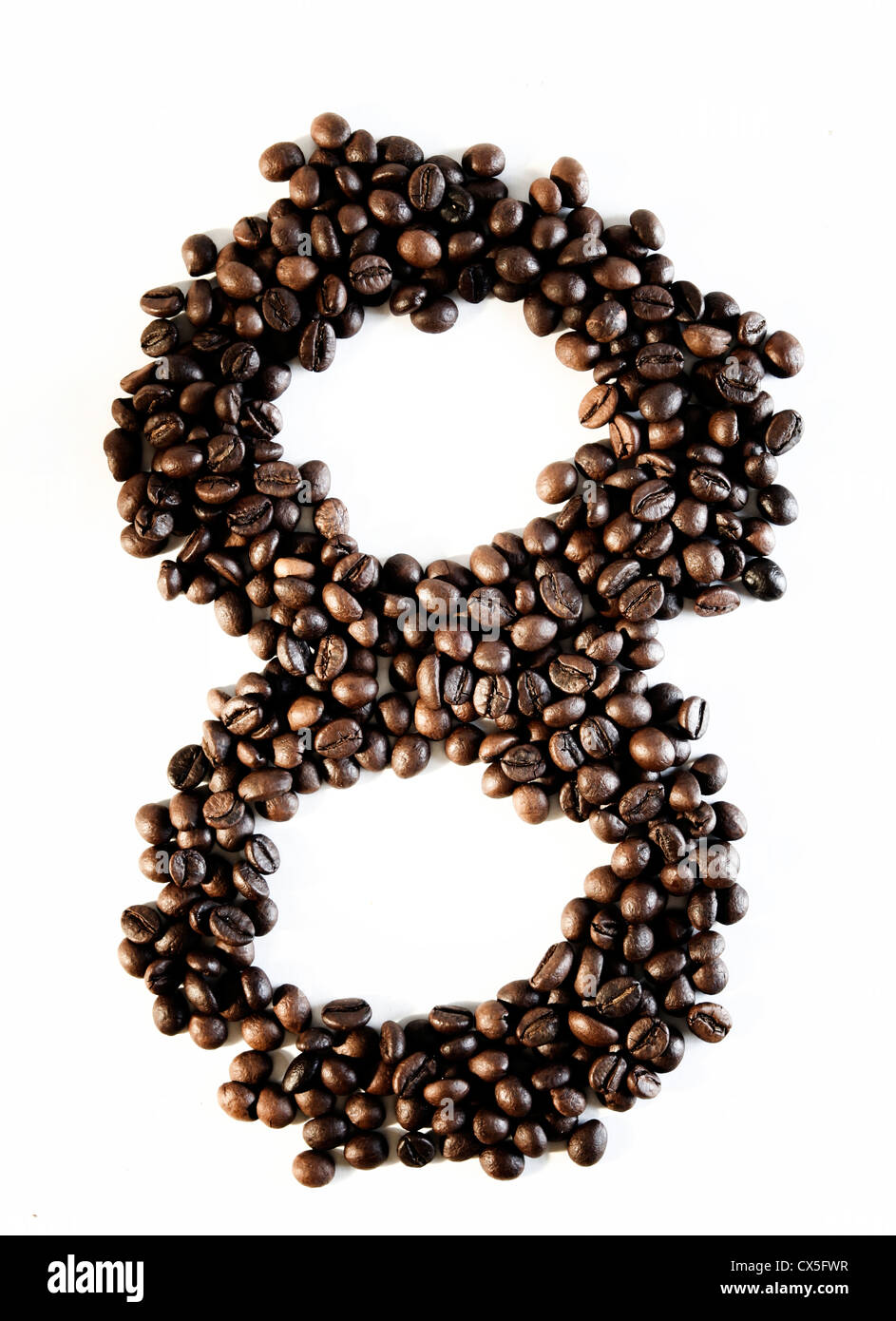Numbers made from coffee beans Stock Photo Alamy