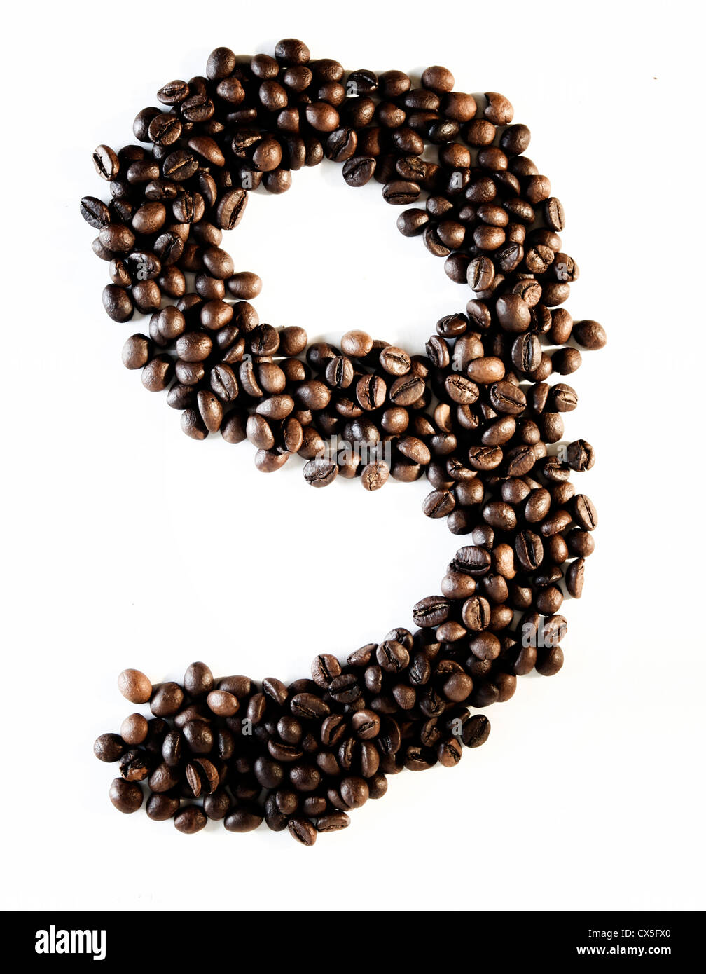 Numbers made from coffee beans Stock Photo