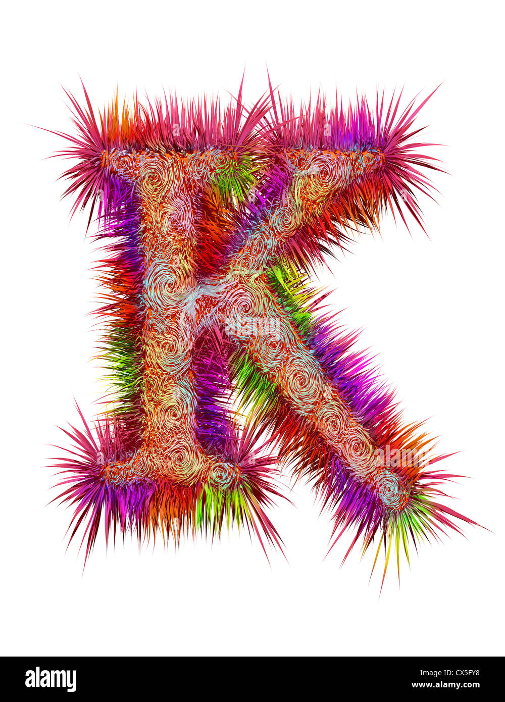 Alphabet; letter; sign; ABC; symbol; 3d;3d graphics; illustration;  feathers; thread; yarn; K; letter K,3D fonts,3D letter Stock Photo - Alamy