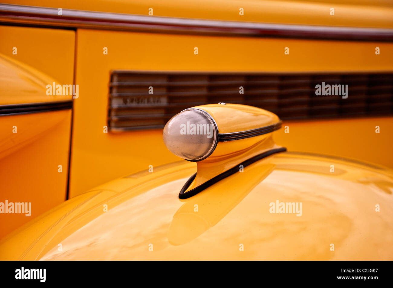 front offside wing of a yellow buick Stock Photo