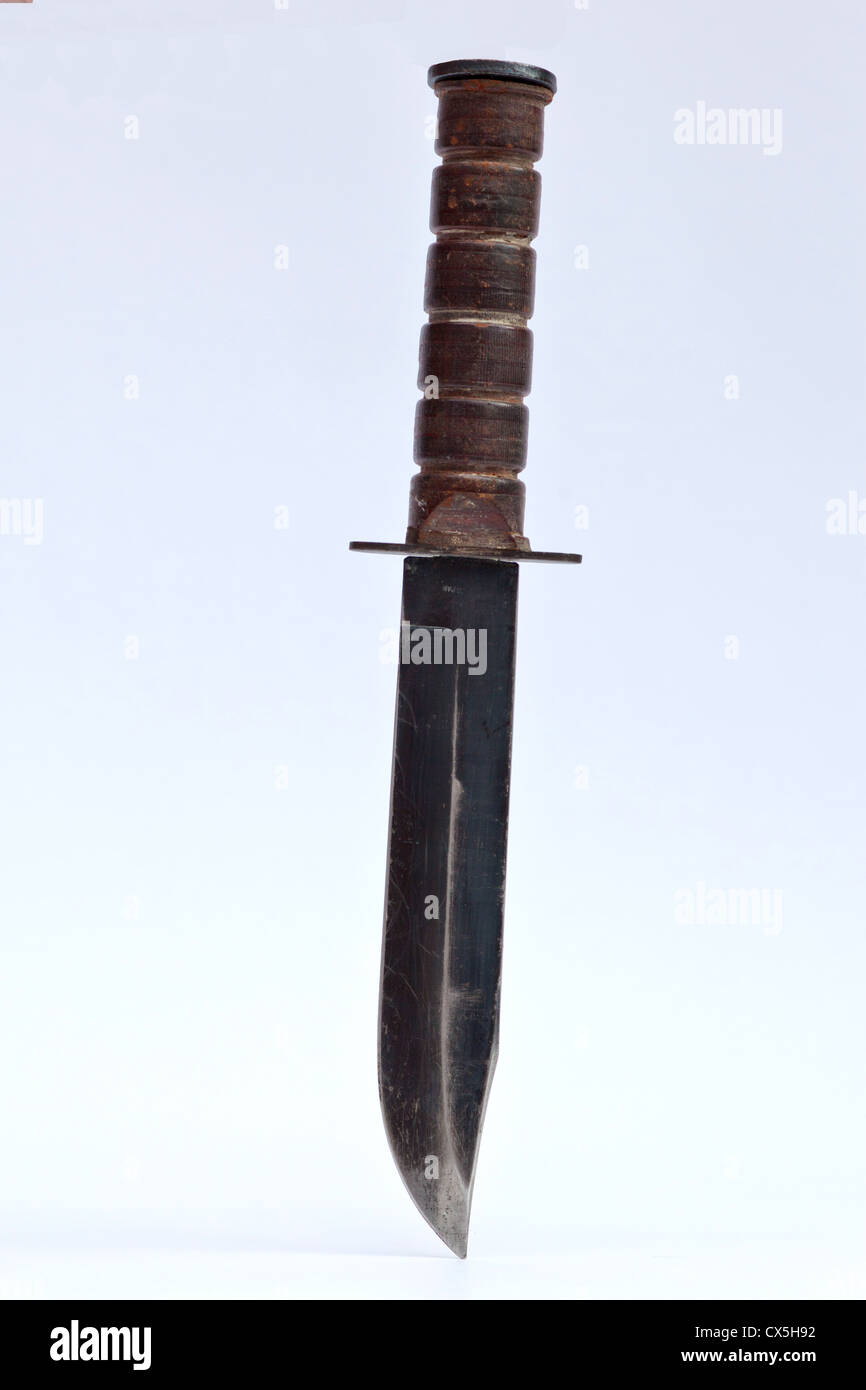 long bladed sheath knife Stock Photo