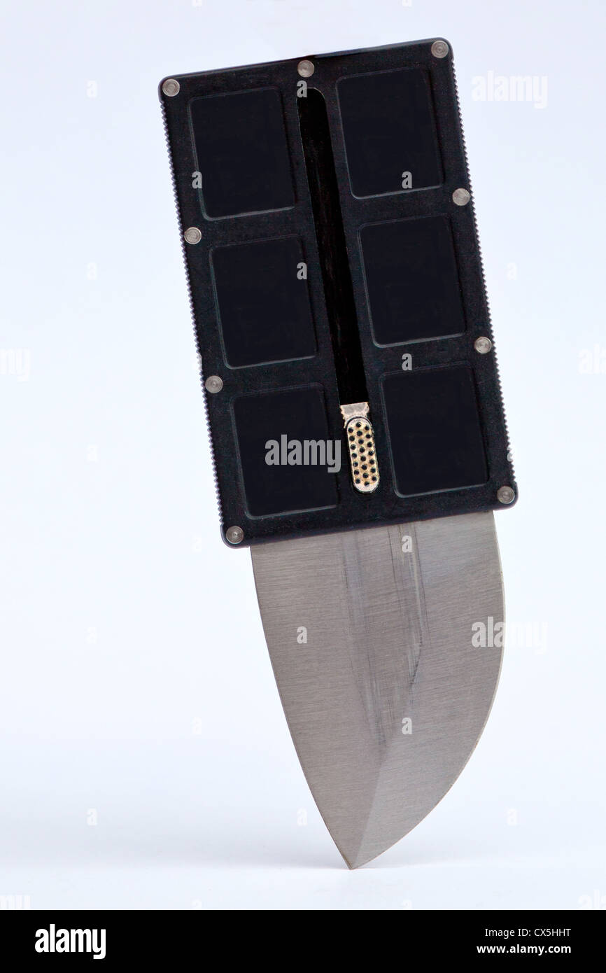 Credit card knife Stock Photo