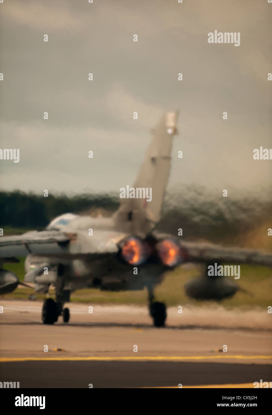 Panavia GR4 Tornado with afterburners lit for maximum thrust at take off.  SCO 8499 Stock Photo