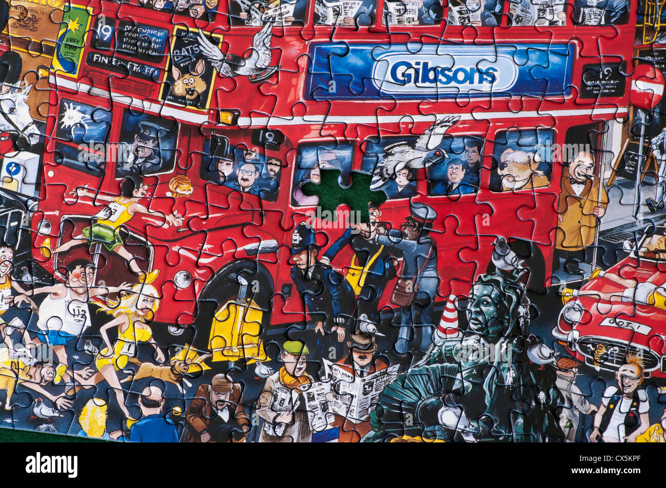 Jigsaw puzzle with one piece missing stock photo alamy