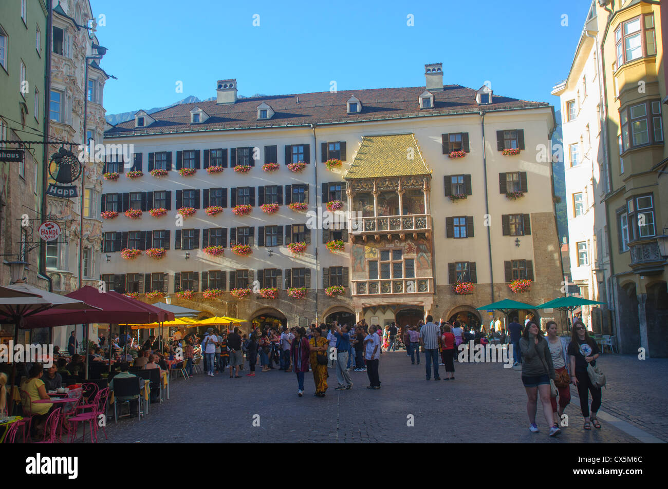 Austria, Innsbruck old city Herzog-Friedrich Strasse Stock Photo