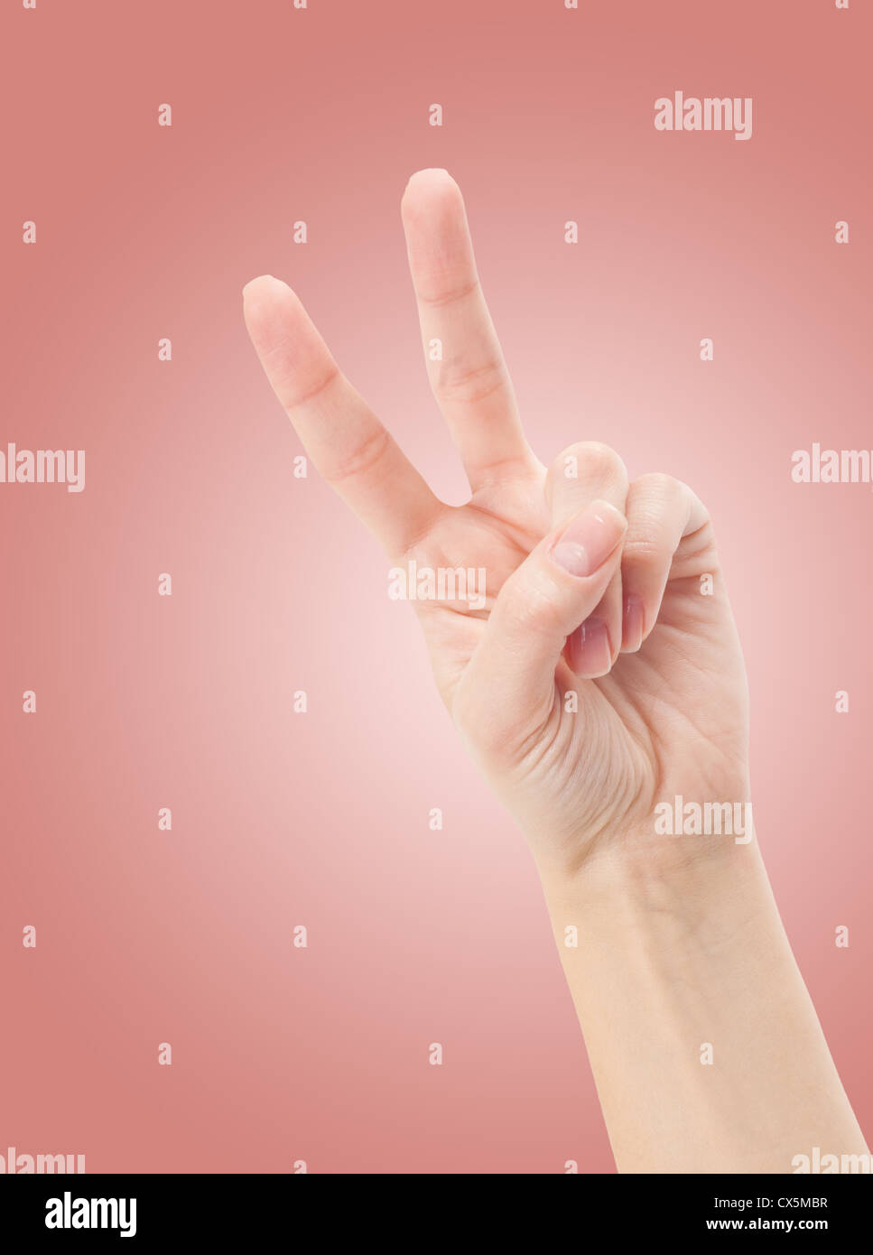 Two Fingers V Sign High Resolution Stock Photography and Images Alamy