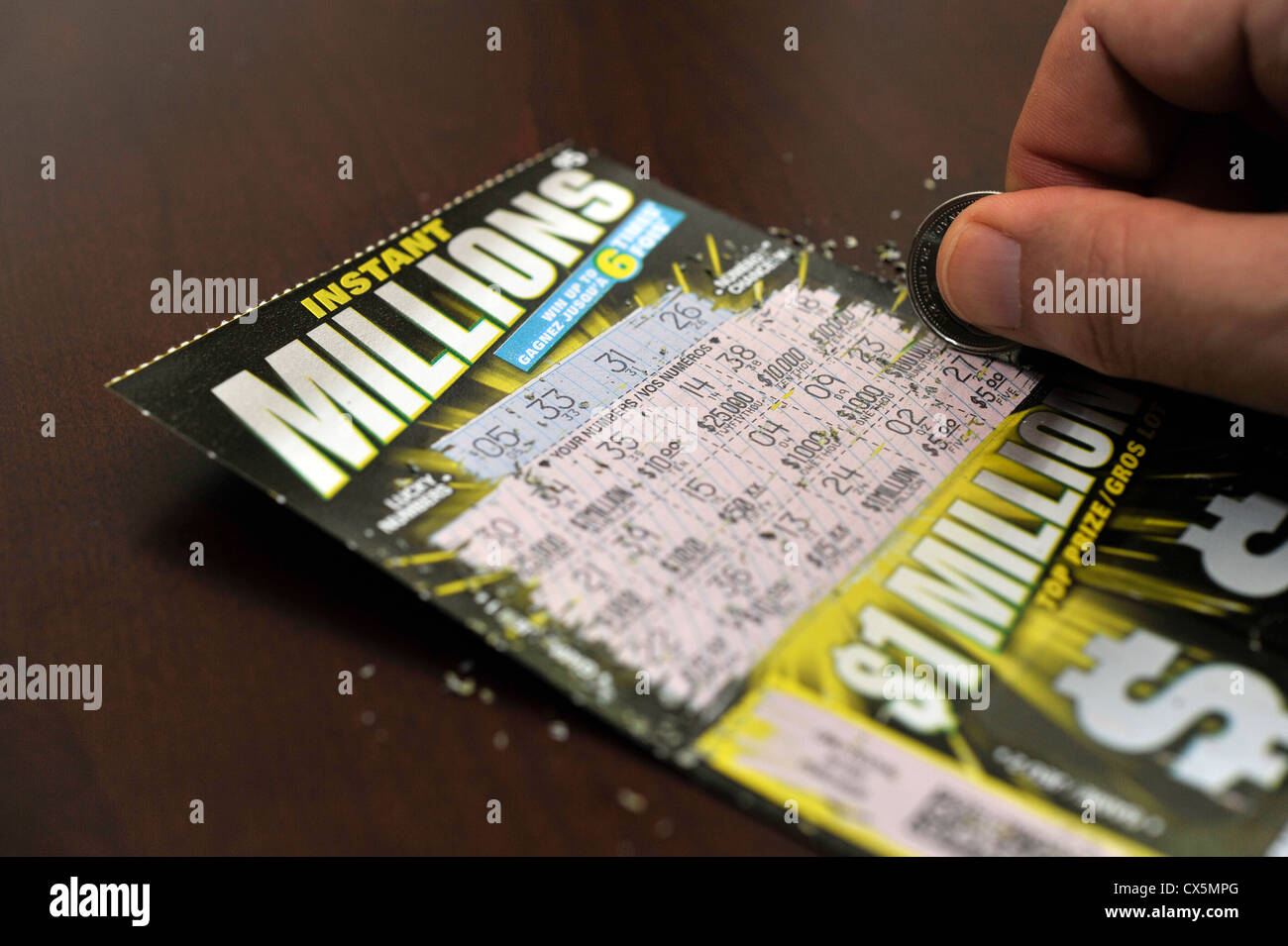 Scratch off lottery ticket Stock Photo