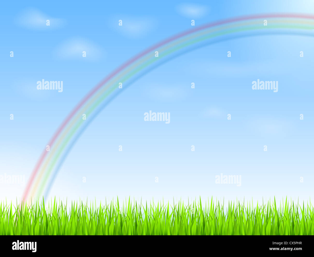 Rainbow in blue sky Stock Photo - Alamy