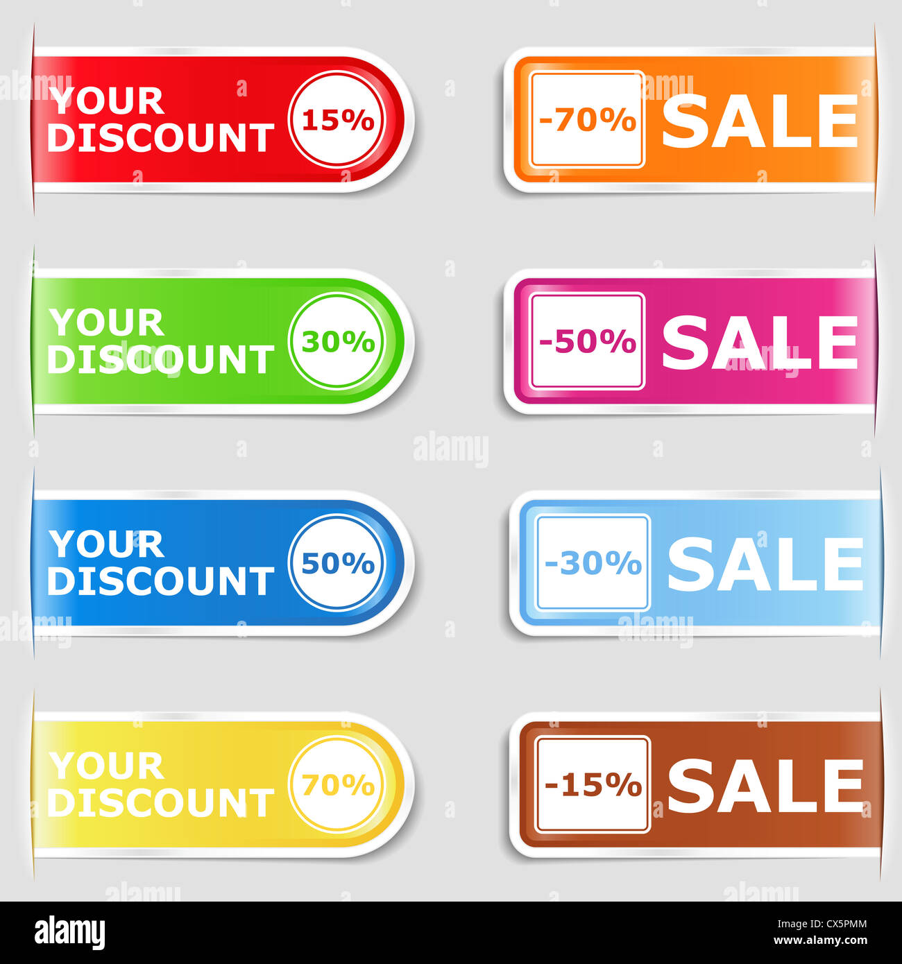 Set of discount labels Stock Photo Alamy